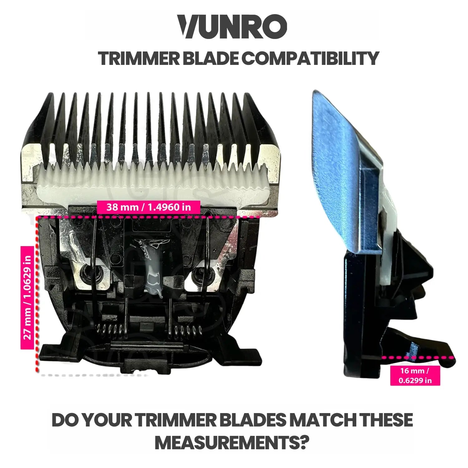VUNRO PRO 4 in 1 Dog Trimmer Blade (0.3 mm - 1.5 mm)